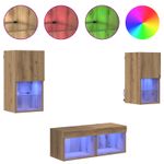 Casa si Gradina - Mobilier - Comode si corpuri - Comode - Dulapuri pentru TV 4 pcs Stejar Artizanal 30,5 x 30 x 60 cm - Infinity.ro