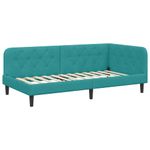 Casa si Gradina - Mobilier - Paturi si accesorii - Paturi - Cadru de pat coltar cu saltea Turcoaz 90 x 190 cm Catifea - Infinity.ro