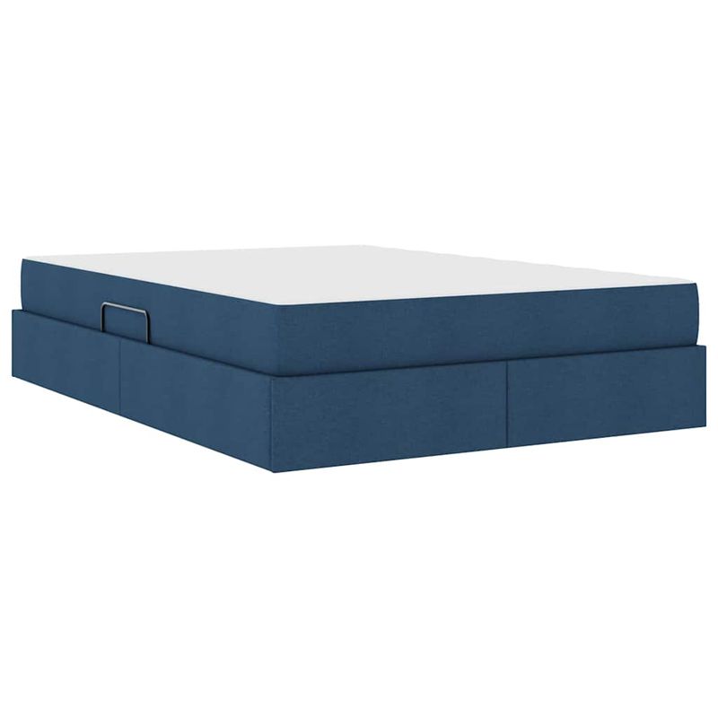 Casa si Gradina - Mobilier - Paturi si accesorii - Paturi - Pat cu saltea si spatiu de depozitare albastru 140 x 190 cm - Infinity.ro
