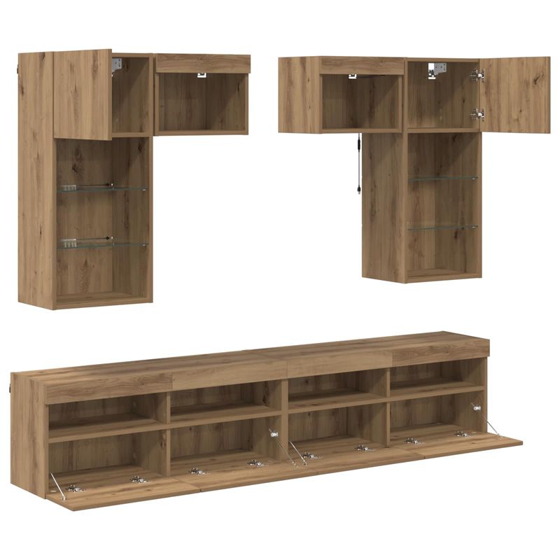 Casa si Gradina - Mobilier - Comode si corpuri - Comode - Unitati pentru Pereti de TV 6 pcs Lemn Vechi 100 x 30 x 40 cm - Infinity.ro