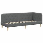 Casa si Gradina - Mobilier - Paturi si accesorii - Paturi - Cadru de pat coltar cu saltea Gri inchis 80 x 200 cm tesatura - Infinity.ro