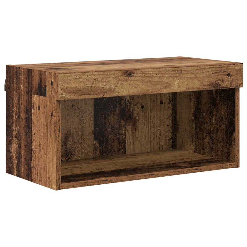 Casa si Gradina - Mobilier - Comode si corpuri - Comode - Cabinet TV cu lumini cu banda LED 8 pcs Lemn Vechi Sticla - Infinity.ro