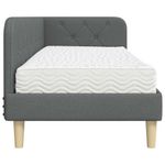 Casa si Gradina - Mobilier - Paturi si accesorii - Paturi - Cadru de pat coltar cu saltea Gri inchis 80 x 200 cm tesatura - Infinity.ro