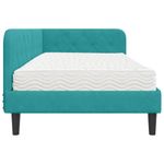 Casa si Gradina - Mobilier - Paturi si accesorii - Paturi - Cadru de pat coltar cu saltea Turcoaz 90 x 190 cm Catifea - Infinity.ro
