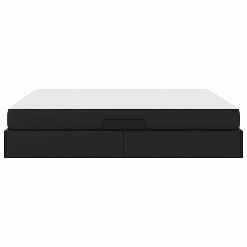 Casa si Gradina - Mobilier - Paturi si accesorii - Paturi - Pat cu saltea si spatiu de depozitare Negru 160 x 200 cm - Infinity.ro