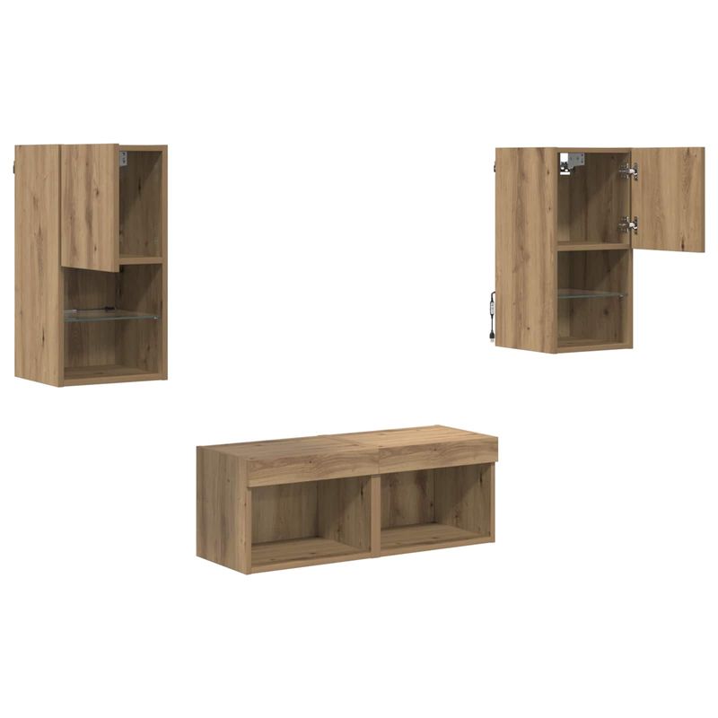 Casa si Gradina - Mobilier - Comode si corpuri - Comode - Dulapuri pentru TV 4 pcs Stejar Artizanal 30,5 x 30 x 60 cm - Infinity.ro