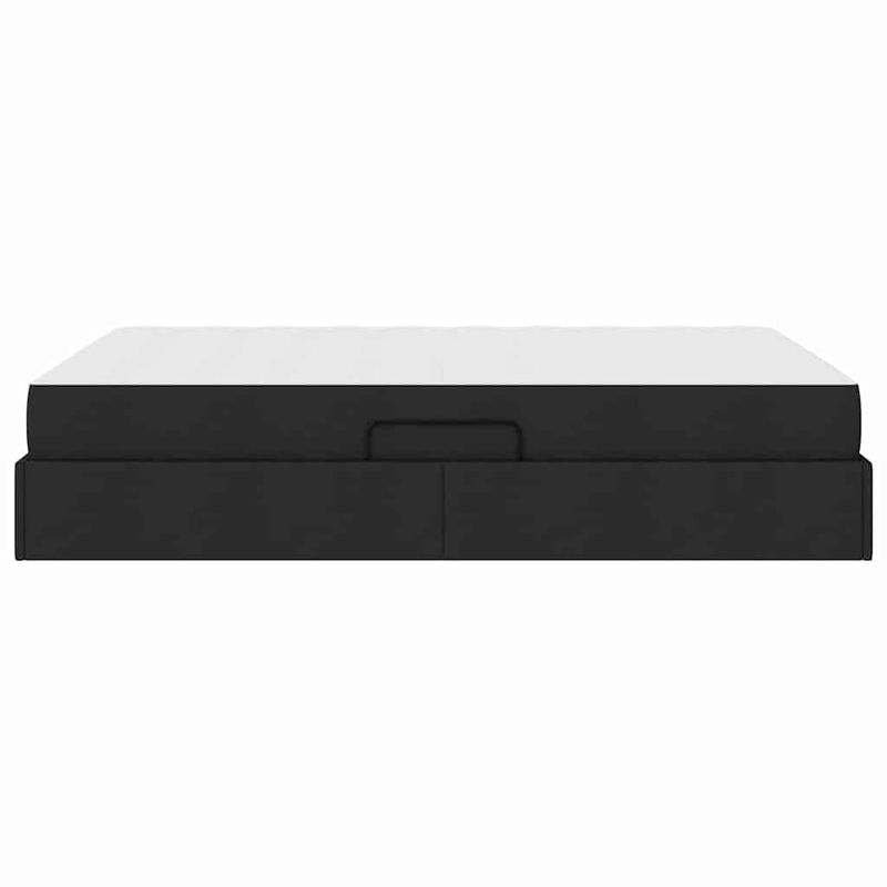 Casa si Gradina - Mobilier - Paturi si accesorii - Paturi - Pat cu saltea si spatiu de depozitare Negru 140 x 190 cm - Infinity.ro