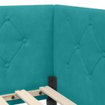 Casa si Gradina - Mobilier - Paturi si accesorii - Paturi - Cadru de pat coltar cu saltea Turcoaz 90 x 190 cm Catifea - Infinity.ro