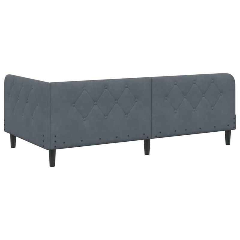 Casa si Gradina - Mobilier - Paturi si accesorii - Paturi - Cadru de pat coltar cu saltea Gri inchis 90 x 190 cm Catifea - Infinity.ro