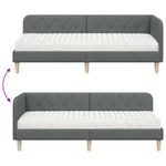 Casa si Gradina - Mobilier - Paturi si accesorii - Paturi - Cadru de pat coltar cu saltea Gri inchis 80 x 200 cm tesatura - Infinity.ro