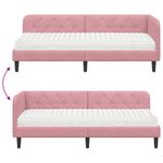Casa si Gradina - Mobilier - Paturi si accesorii - Paturi - Cadru de pat coltar cu saltea Roz 80 x 200 cm Catifea - Infinity.ro