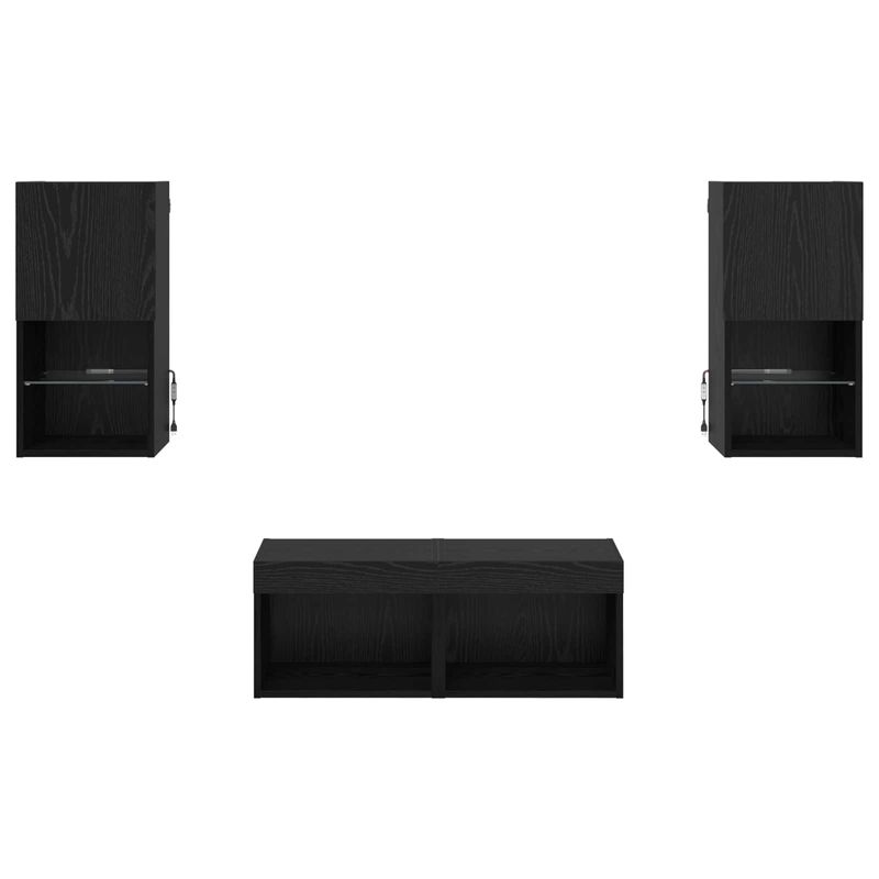 Casa si Gradina - Mobilier - Comode si corpuri - Comode - Dulapuri pentru TV 4 pcs Stejar Negru 30,5 x 30 x 60 cm - Infinity.ro