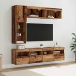 Casa si Gradina - Mobilier - Comode si corpuri - Comode - Cabinet TV Pe perete 7 pcs Lemn Vechi Lemn compozit - Infinity.ro