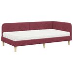 Casa si Gradina - Mobilier - Paturi si accesorii - Paturi - Cadru de pat coltar cu saltea Rosu Vin 100 x 200 cm tesatura - Infinity.ro