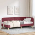 Casa si Gradina - Mobilier - Paturi si accesorii - Paturi - Cadru de pat coltar cu saltea Rosu Vin 100 x 200 cm tesatura - Infinity.ro