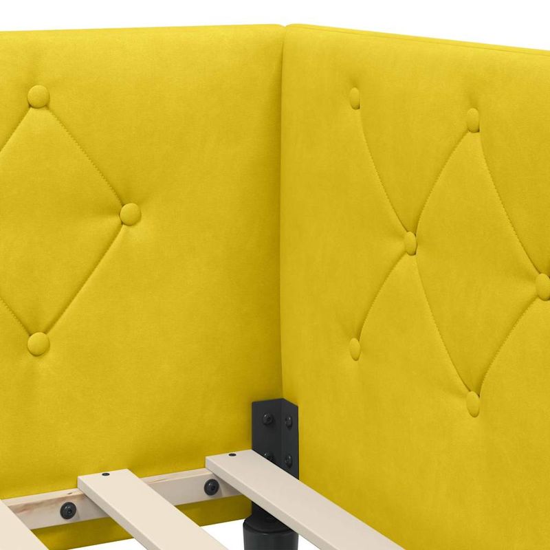 Casa si Gradina - Mobilier - Paturi si accesorii - Paturi - Cadru de pat coltar cu saltea Galben 90 x 200 cm Catifea - Infinity.ro