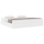 Casa si Gradina - Mobilier - Paturi si accesorii - Paturi - Pat cu saltea si spatiu de depozitare Alb 200 x 200 cm - Infinity.ro