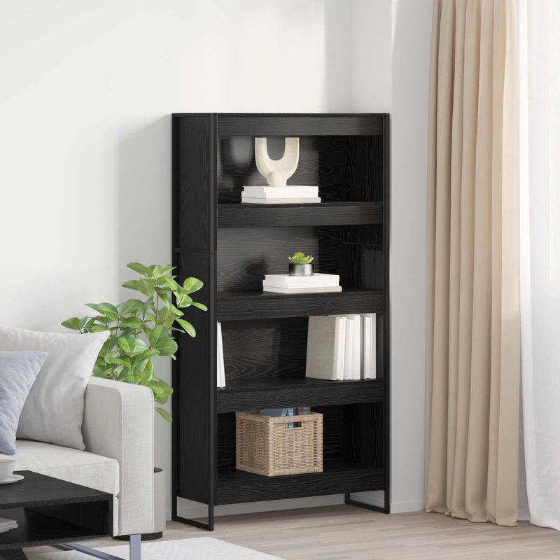 Casa si Gradina - Mobilier - Biblioteci si rafturi - Biblioteci - Dulap pentru carti 2 pcs Stejar Negru 80 x 30 x 155 cm - Infinity.ro