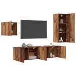Casa si Gradina - Mobilier - Comode si corpuri - Comode - Cabinet TV Pe perete 4 pcs Lemn Vechi Lemn compozit - Infinity.ro