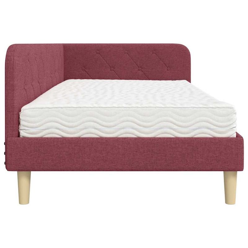 Casa si Gradina - Mobilier - Paturi si accesorii - Paturi - Cadru de pat coltar cu saltea Rosu Vin 100 x 200 cm tesatura - Infinity.ro