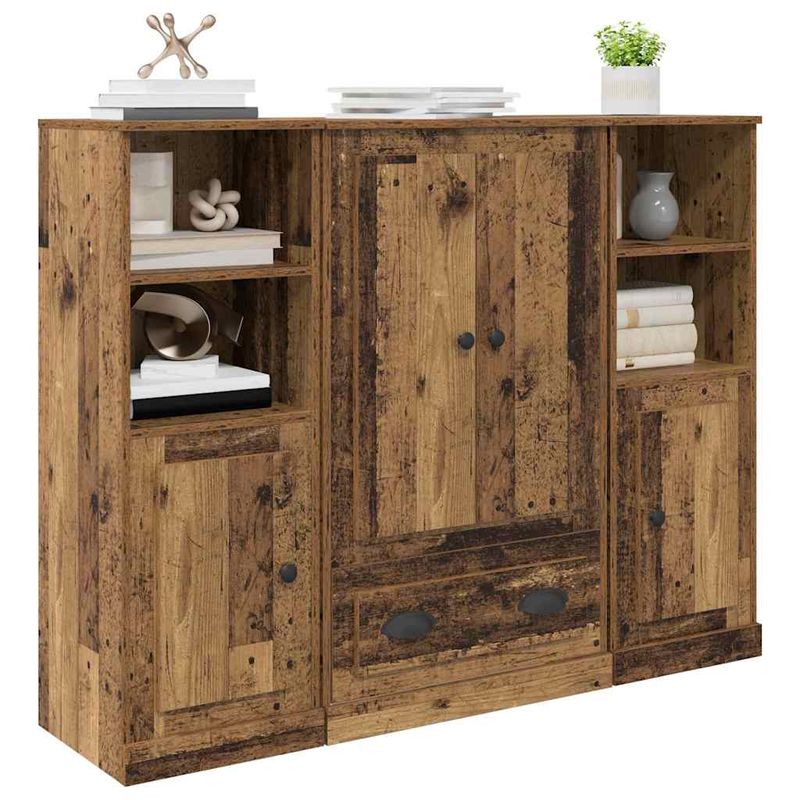 Casa si Gradina - Mobilier - Comode si corpuri - Comode - Bufet cu sertar 3 pcs Lemn Vechi Lemn compozit - Infinity.ro