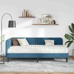 Casa si Gradina - Mobilier - Paturi si accesorii - Paturi - Cadru de pat coltar cu saltea albastru 90 x 200 cm Catifea - Infinity.ro