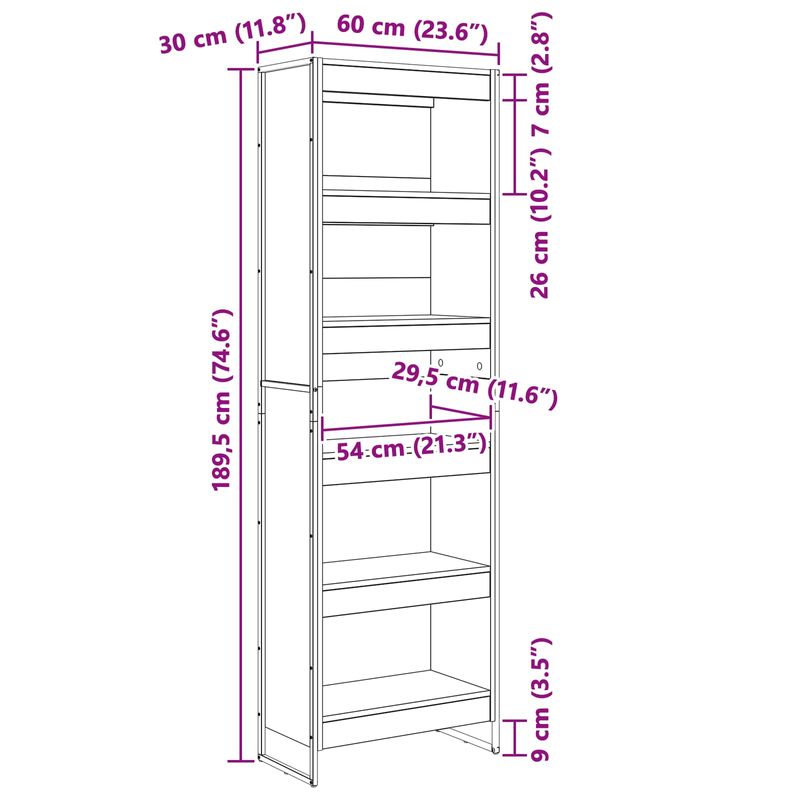 Casa si Gradina - Mobilier - Biblioteci si rafturi - Biblioteci - Dulap pentru carti 2 pcs Lemn Vechi 80 x 30 x 155 cm - Infinity.ro