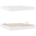 Casa si Gradina - Mobilier - Paturi si accesorii - Paturi - Pat cu saltea si spatiu de depozitare Alb 200 x 200 cm - Infinity.ro