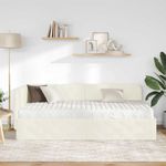Casa si Gradina - Mobilier - Paturi si accesorii - Paturi - Cadru de pat coltar cu saltea Crem 90 x 190 cm Catifea - Infinity.ro