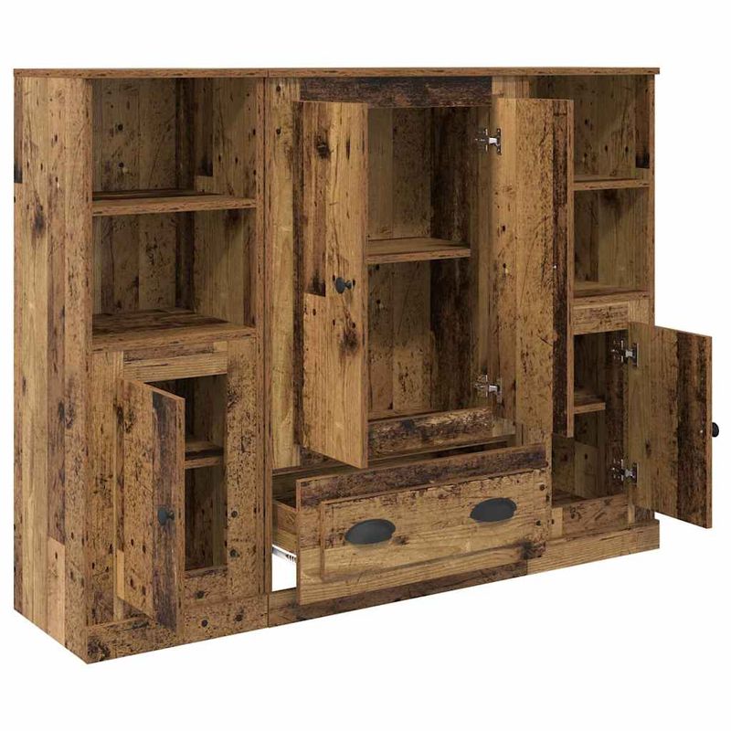 Casa si Gradina - Mobilier - Comode si corpuri - Comode - Bufet cu sertar 3 pcs Lemn Vechi Lemn compozit - Infinity.ro