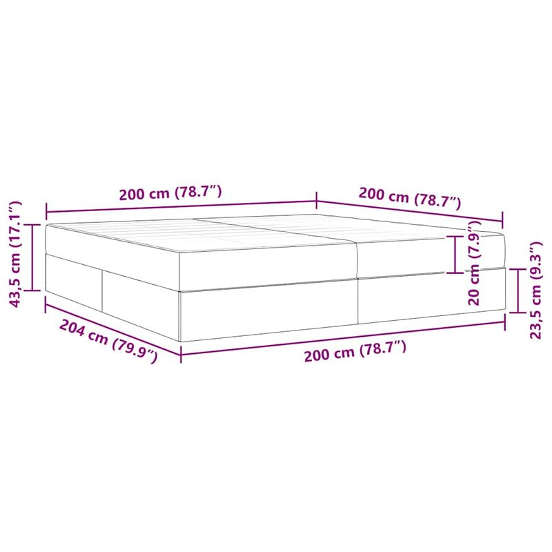 Casa si Gradina - Mobilier - Paturi si accesorii - Paturi - Pat cu saltea si spatiu de depozitare Alb 200 x 200 cm - Infinity.ro