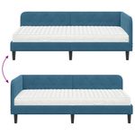 Casa si Gradina - Mobilier - Paturi si accesorii - Paturi - Cadru de pat coltar cu saltea albastru 90 x 200 cm Catifea - Infinity.ro