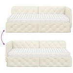 Casa si Gradina - Mobilier - Paturi si accesorii - Paturi - Cadru de pat coltar cu saltea Crem 90 x 190 cm Catifea - Infinity.ro