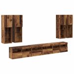 Casa si Gradina - Mobilier - Seturi de mobilier - Seturi living - Set Dulap pentru Televizor Montat pe Perete 7 pcs Lemn Vechi - Infinity.ro