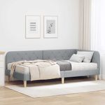 Casa si Gradina - Mobilier - Paturi si accesorii - Paturi - Cadru de pat coltar cu saltea Gri deschis 100 x 200 cm tesatura - Infinity.ro