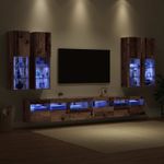 Casa si Gradina - Mobilier - Seturi de mobilier - Seturi living - Set Dulap pentru Televizor Montat pe Perete 7 pcs Lemn Vechi - Infinity.ro