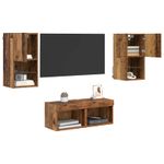Casa si Gradina - Mobilier - Comode si corpuri - Comode - Dulapuri pentru TV Pe perete 4 pcs Lemn Vechi 30,5 x 30 x 60 cm - Infinity.ro