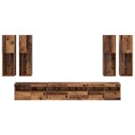 Casa si Gradina - Mobilier - Seturi de mobilier - Seturi living - Set Dulap pentru Televizor Montat pe Perete 7 pcs Lemn Vechi - Infinity.ro