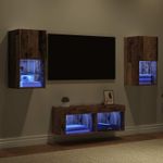 Casa si Gradina - Mobilier - Comode si corpuri - Comode - Dulapuri pentru TV Pe perete 4 pcs Lemn Vechi 30,5 x 30 x 60 cm - Infinity.ro