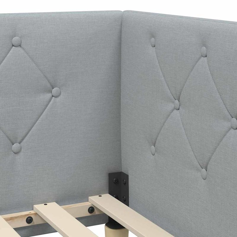 Casa si Gradina - Mobilier - Paturi si accesorii - Paturi - Cadru de pat coltar cu saltea Gri deschis 100 x 200 cm tesatura - Infinity.ro