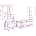 Casa si Gradina - Mobilier - Seturi de mobilier - Seturi living - Set Dulap pentru Televizor Montat pe Perete 7 pcs Lemn Vechi - Infinity.ro