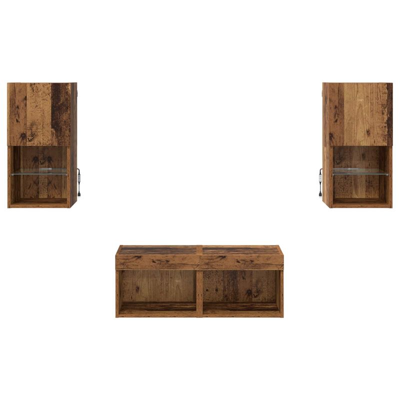 Casa si Gradina - Mobilier - Comode si corpuri - Comode - Dulapuri pentru TV Pe perete 4 pcs Lemn Vechi 30,5 x 30 x 60 cm - Infinity.ro