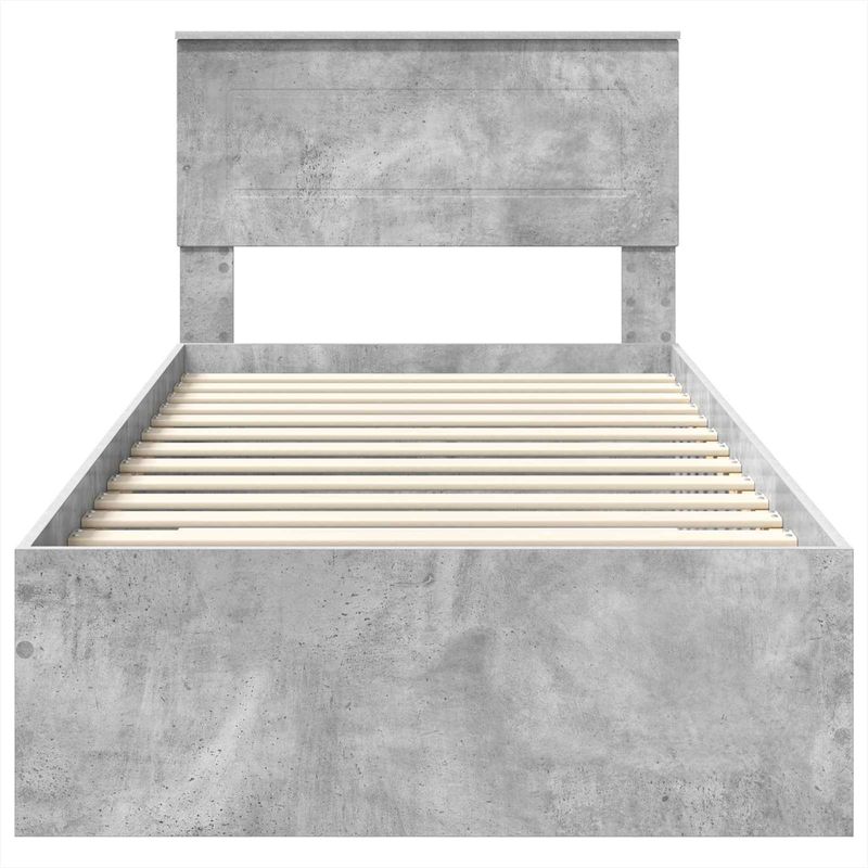 Casa si Gradina - Mobilier - Paturi si accesorii - Paturi - Cadru de pat Gri beton si argintiu 75 x 190 cm Lemn compozit - Infinity.ro