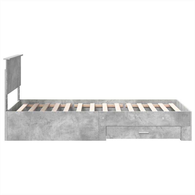 Casa si Gradina - Mobilier - Paturi si accesorii - Paturi - Cadru de pat Gri beton si argintiu 75 x 190 cm Lemn compozit - Infinity.ro