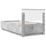 Casa si Gradina - Mobilier - Paturi si accesorii - Paturi - Cadru de pat Gri beton si argintiu 75 x 190 cm Lemn compozit - Infinity.ro