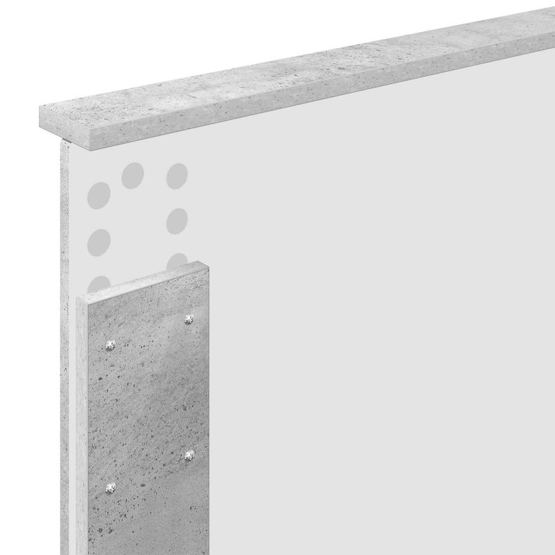 Casa si Gradina - Mobilier - Paturi si accesorii - Paturi - Cadru de pat Gri beton si argintiu 75 x 190 cm Lemn compozit - Infinity.ro