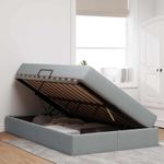 Casa si Gradina - Mobilier - Paturi si accesorii - Paturi - Pat cu saltea si spatiu de depozitare Gri deschis 120 x 190 cm - Infinity.ro