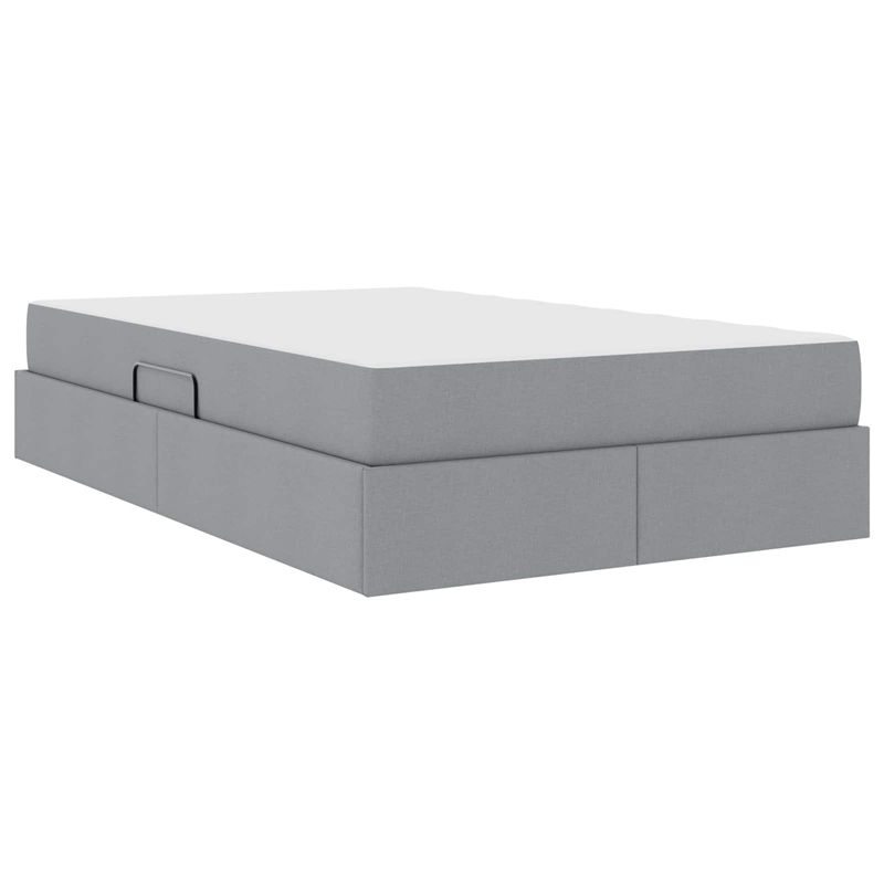 Casa si Gradina - Mobilier - Paturi si accesorii - Paturi - Pat cu saltea si spatiu de depozitare Gri deschis 120 x 190 cm - Infinity.ro