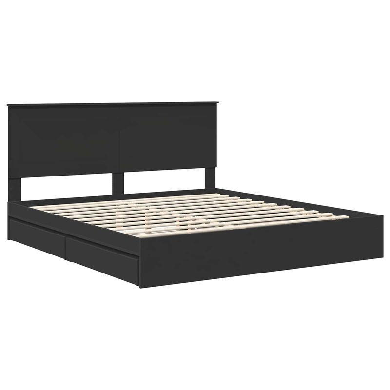 Casa si Gradina - Mobilier - Paturi si accesorii - Paturi - Cadru de pat cu sertar Manual Negru 180 x 200 cm Lemn compozit - Infinity.ro
