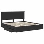 Casa si Gradina - Mobilier - Paturi si accesorii - Paturi - Cadru de pat cu sertar Manual Negru 180 x 200 cm Lemn compozit - Infinity.ro